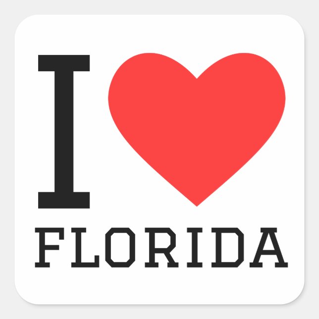 I love florida  square sticker (Front)