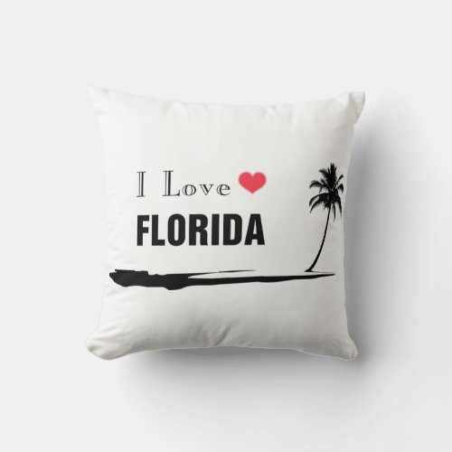 I Love Florida Throw Pillow