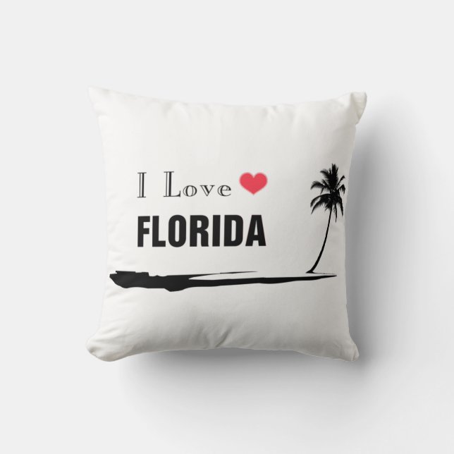 I Love Florida Throw Pillow (Front)
