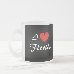 I Love Florida Typography Frosted Coffee Mug