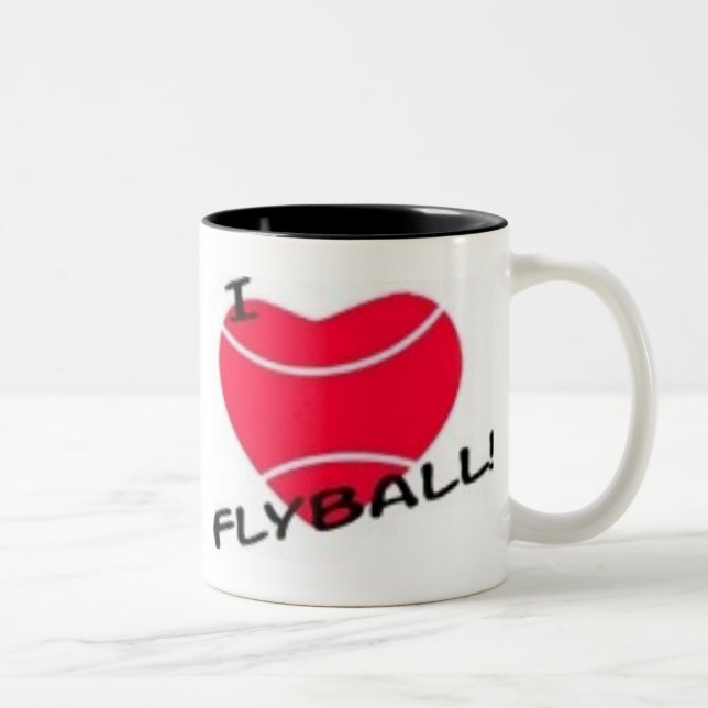 I love flyball Two-Tone coffee mug (Right)