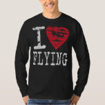 I Love Flying Awesome Airplane Heart Graphic Cool  T-Shirt