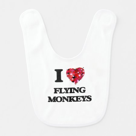 I Love Flying Monkeys Baby Bib
