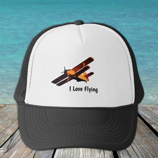 I Love Flying & Vintage Airplane /baseball hat (Creator Uploaded)