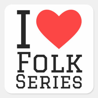 I love folk series square sticker