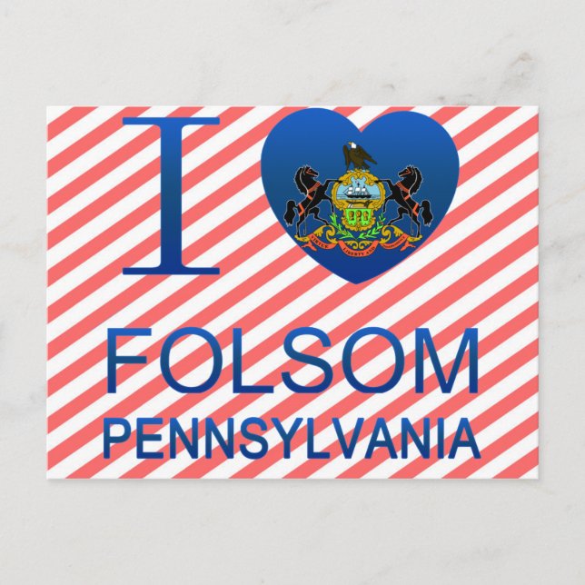 I Love Folsom, PA Postcard (Front)