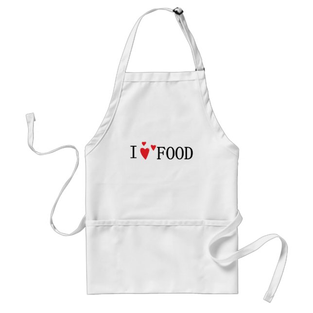 I Love Food Adult Apron (Front)