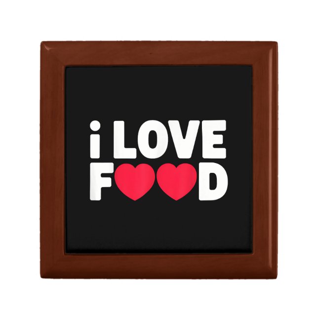 I Love Food Funny Foodie Gift for Men Box (Front)