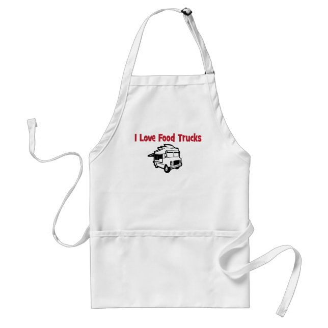 i love food trucks adult apron (Front)