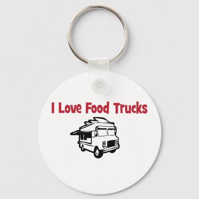 i love food trucks keychain (Front)