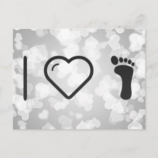 I Love Foot Prints Postcard