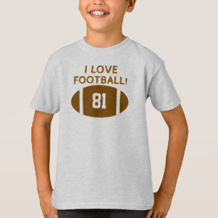 I Love Footbaall Player Number T-Shirt