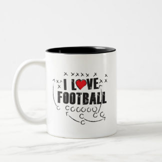 I Love Football - Black 11 oz Two-Tone Mug