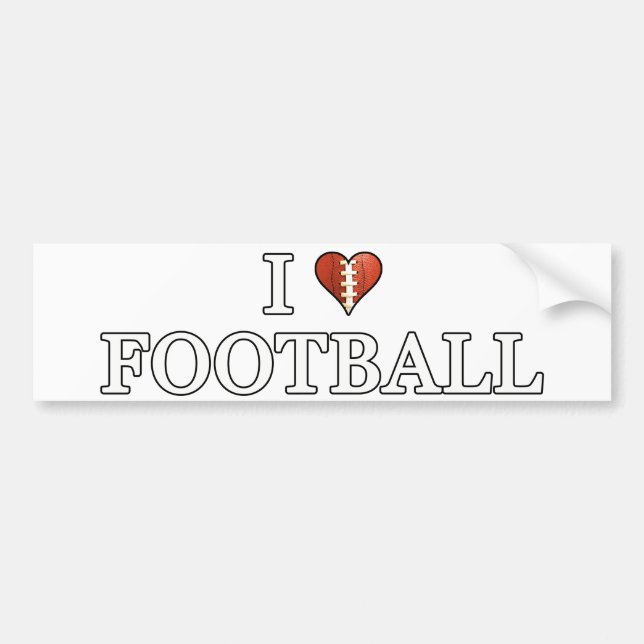 I Love Football Bumper Sticker (Front)