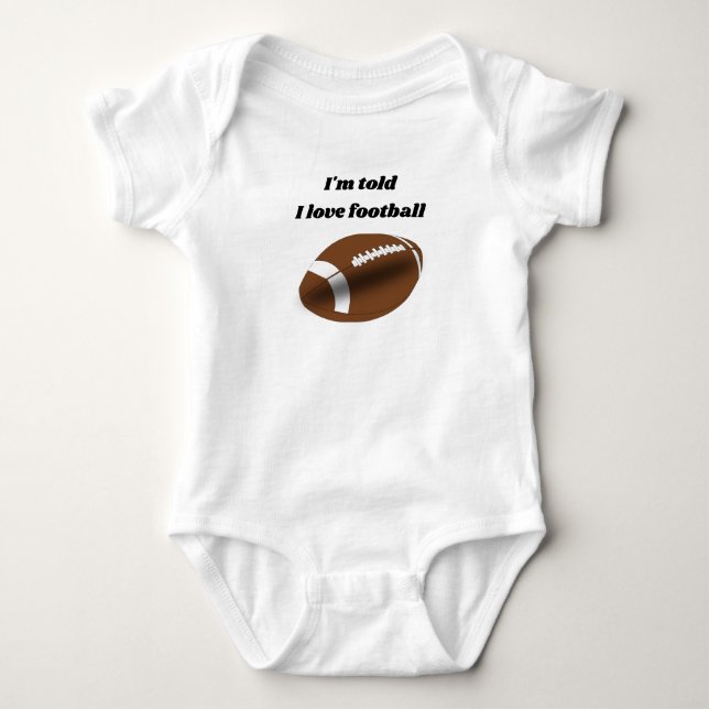I Love Football Design Baby Bodysuit (Front)