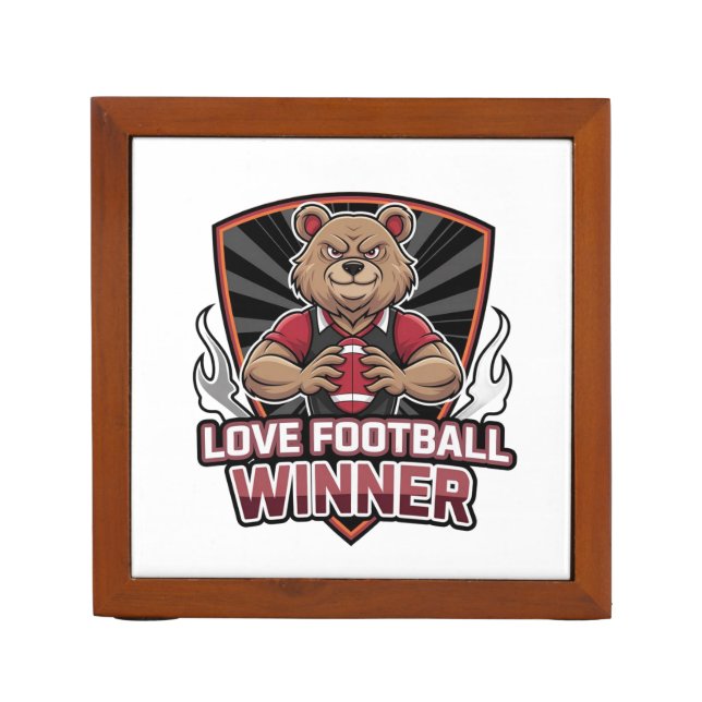 I love football  desk organizer (Front)