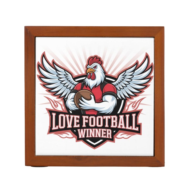 I love football  desk organizer (Front)