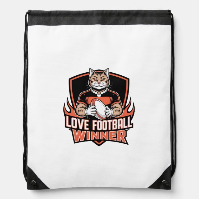 I love football  drawstring bag (Front)