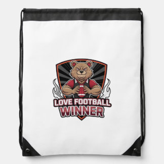 I love football drawstring bag