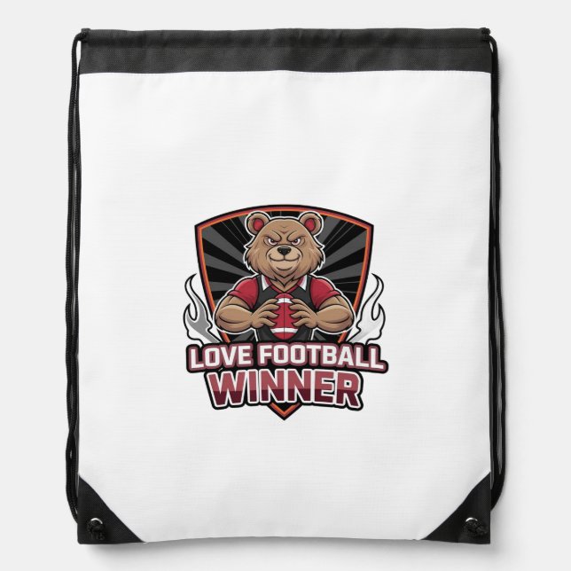 I love football  drawstring bag (Front)