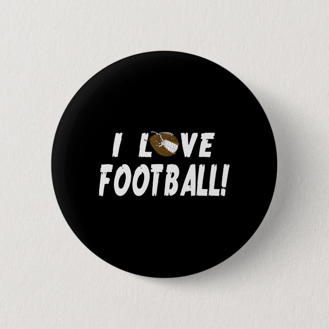 I Love Football  For Men Women Football Sport Gift Button (Front)