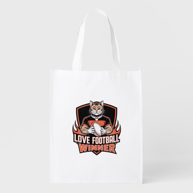 I love football  grocery bag (Front)