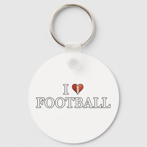 I Love Football Keychain