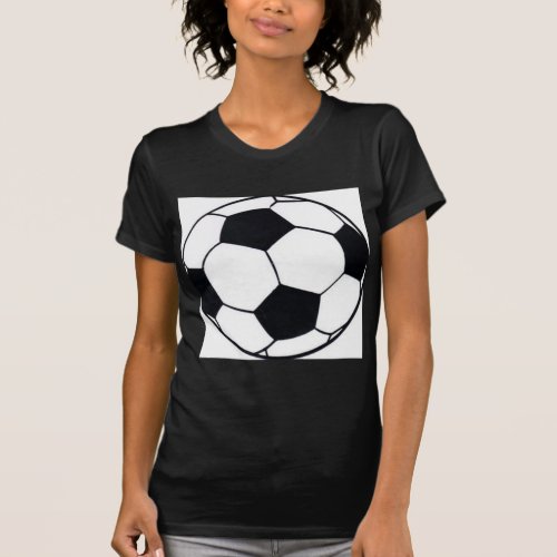 I Love Football Soccer Black and White Ball  T_Shirt