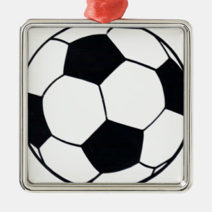 I Love Football (Soccer) Heart of the Game: I Love Metal Ornament