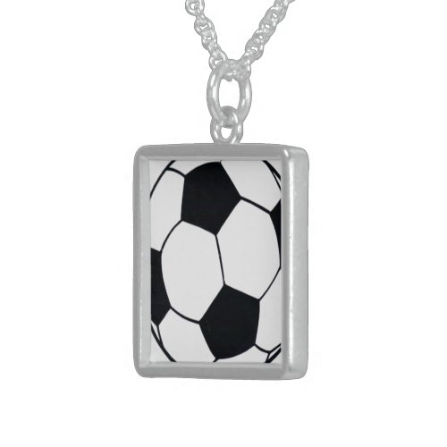 I LOVE FOOTBALL SOCCER STERLING SILVER NECKLACE