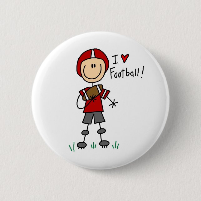I Love Football Tshirts and Gifts Button (Front)
