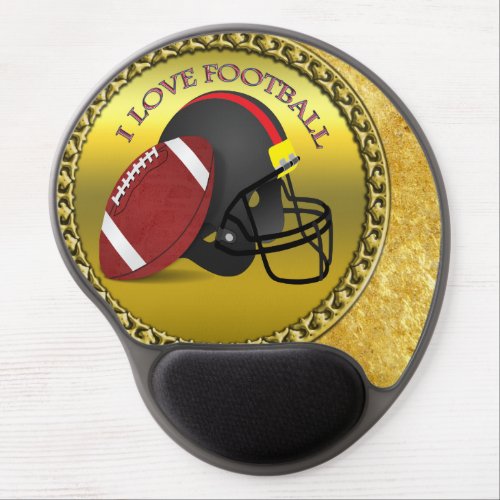 I love football with a football and helmet gel mouse pad