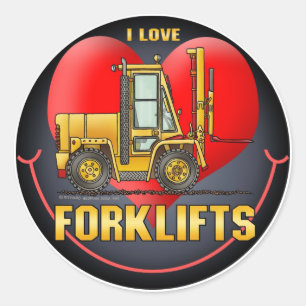 I Love Forklift Trucks Kids Sticker