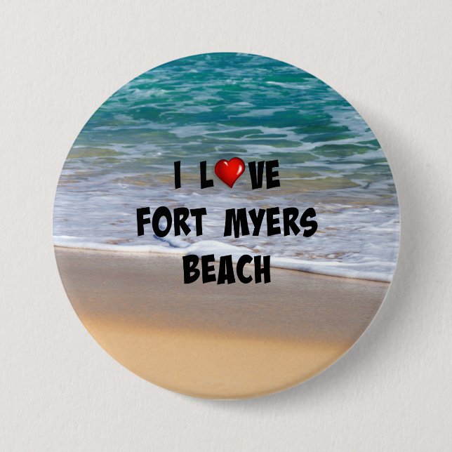 I Love Fort Myers Beach Button (Front)