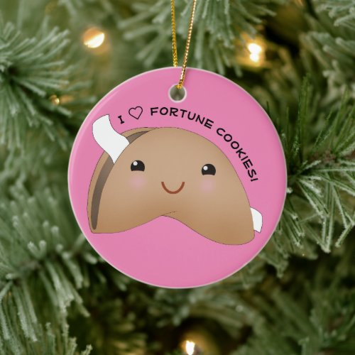 I Love Fortune Cookies Ceramic Ornament