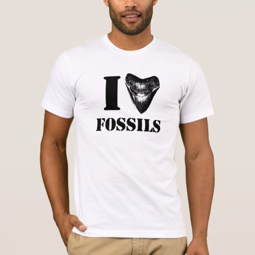 I LOVE FOSSILS Megalodon T_Shirt
