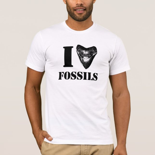 I LOVE FOSSILS Megalodon T-Shirt (Front)