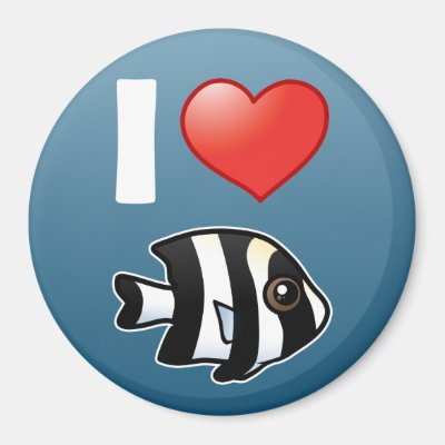 I Love Four Stripe Damselfish Magnet
