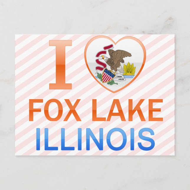 I Love Fox Lake, IL Postcard (Front)