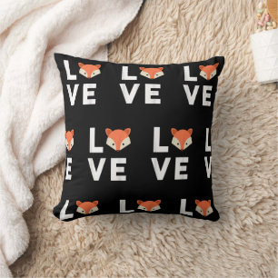 I Love Foxes Cute Fox Funny Fox Love Animal Face Throw Pillow
