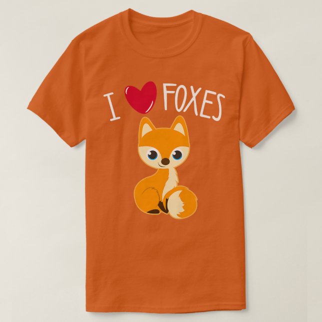 I LOVE FOXES Funny Fo Lover Teen Tween Girls Kids  T-Shirt (Design Front)