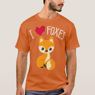 I LOVE FOXES Funny Fo Lover Teen Tween Girls Kids T-Shirt