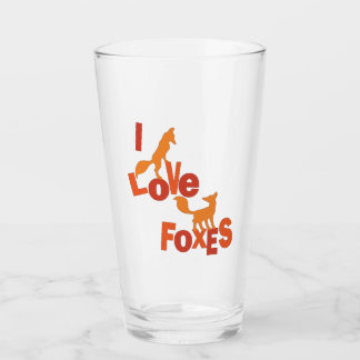 I Love Foxes Glass