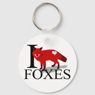 I Love Foxes Keychains