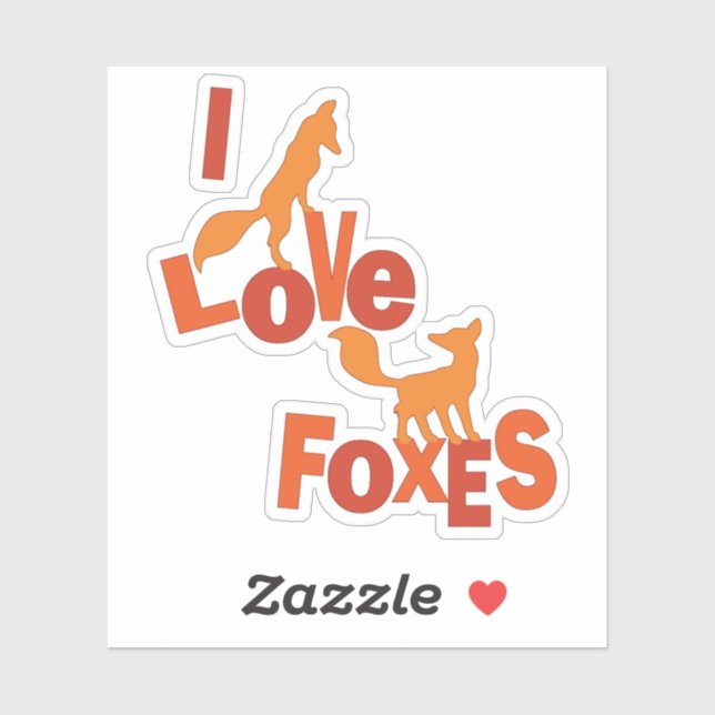 I Love Foxes Sticker (Sheet)
