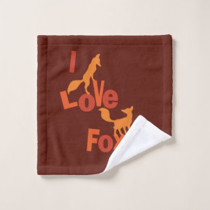 I Love Foxes Wash Cloth