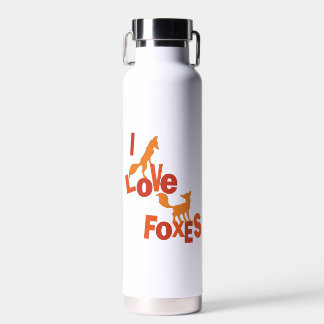 I Love Foxes Water Bottle