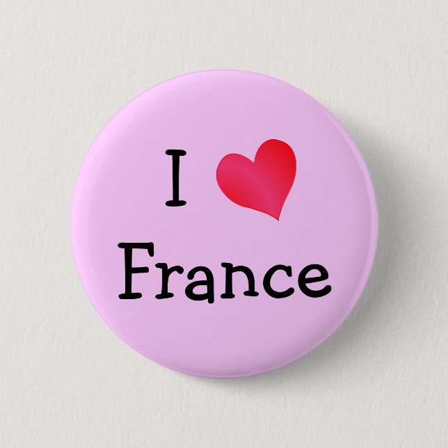 I Love France Button (Front)