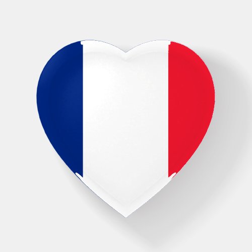 I Love France French Flag Heart Shaped Paperweight