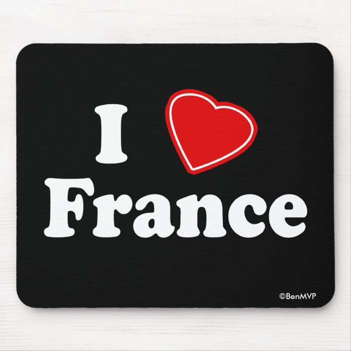 I Love France Mouse Pad